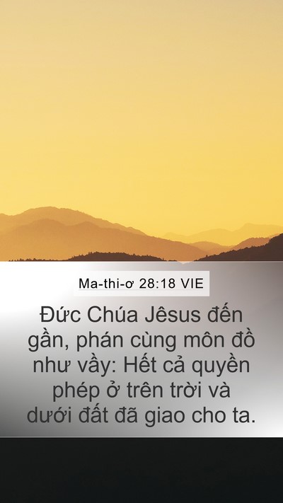 Ma-thi-ơ 28:18 VIE Bible Verse Image