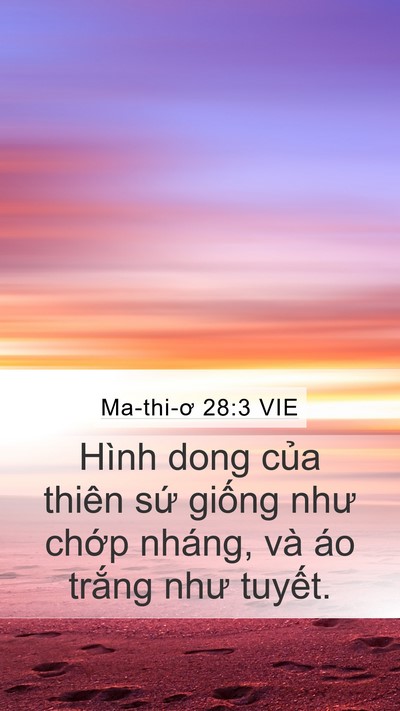 Ma-thi-ơ 28:3 VIE Bible Verse Image