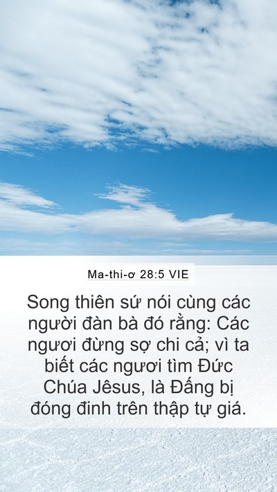 Ma-thi-ơ 28:5 VIE Bible Verse Image
