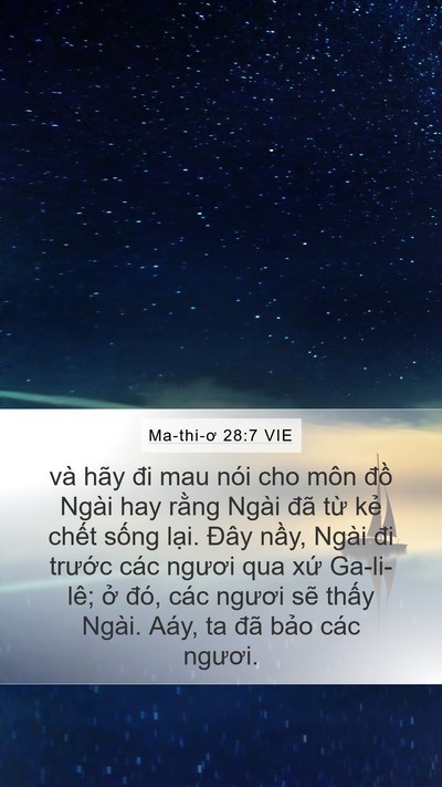 Ma-thi-ơ 28:7 VIE Bible Verse Image
