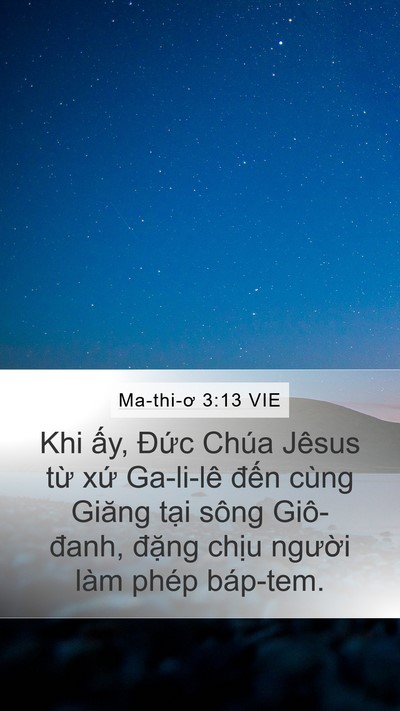 Ma-thi-ơ 3:13 VIE Mobile Phone Wallpaper - Khi ấy, Đức Chúa Jêsus từ xứ Ga-li-lê - Mobile Bible Verse Wallpaper