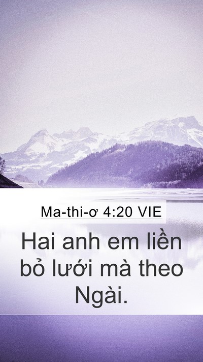Ma-thi-ơ 4:20 VIE Bible Verse Image