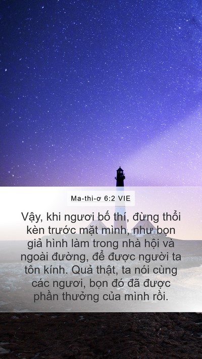 Ma-thi-ơ 6:2 VIE Bible Verse Image