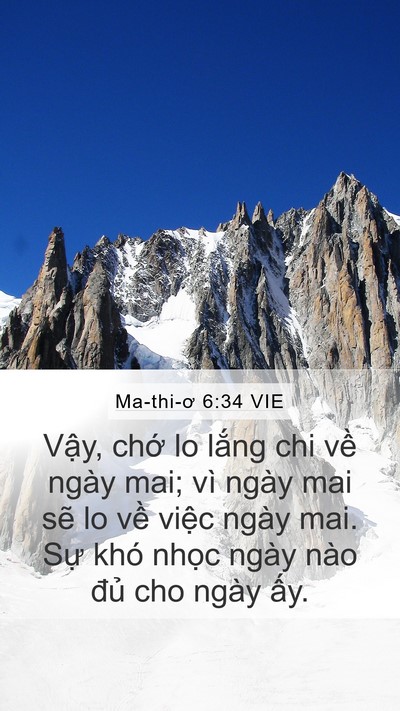 Ma-thi-ơ 6:34 VIE Bible Verse Image