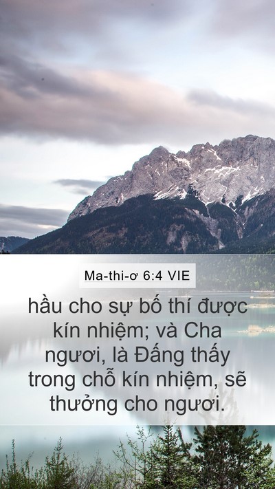 Ma-thi-ơ 6:4 VIE Bible Verse Image