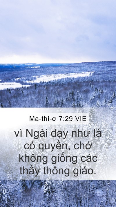 Ma-thi-ơ 7:29 VIE Bible Verse Image