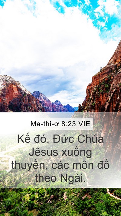 Ma-thi-ơ 8:23 VIE Bible Verse Image