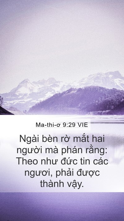Ma-thi-ơ 9:29 VIE Bible Verse Image