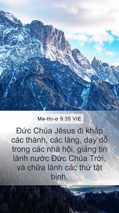 Ma-thi-ơ 9:35 VIE Bible Verse Image