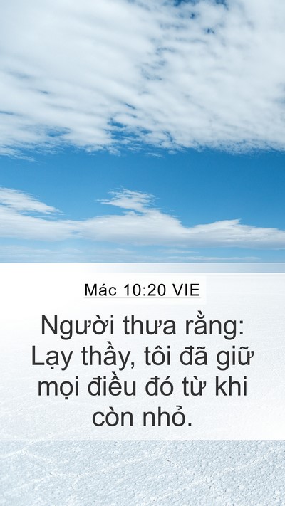 Mác 10:20 VIE Bible Verse Image