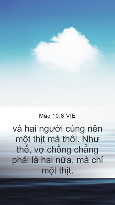 Mác 10:8 VIE Mobile Phone Wallpaper - và hai người cùng nên một thịt mà - Mobile Bible Verse Wallpaper