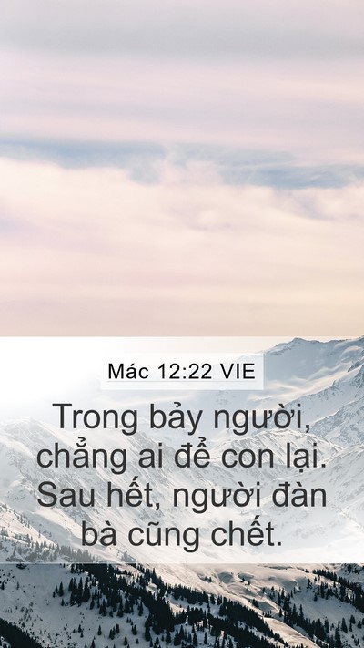 Mác 12:22 VIE Mobile Phone Wallpaper - Trong bảy người, chẳng ai để con lại. - Mobile Bible Verse Wallpaper