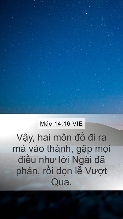 Mác 14:16 VIE Bible Verse Image