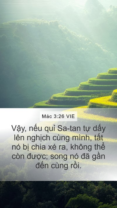 Mác 3:26 VIE Mobile Phone Wallpaper - Vậy, nếu quỉ Sa-tan tự dấy lên - Mobile Bible Verse Wallpaper
