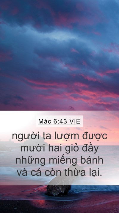 Mác 6:43 VIE Mobile Phone Wallpaper - người ta lượm được mười hai giỏ - Mobile Bible Verse Wallpaper