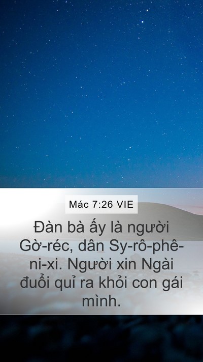Mác 7:26 VIE Bible Verse Image