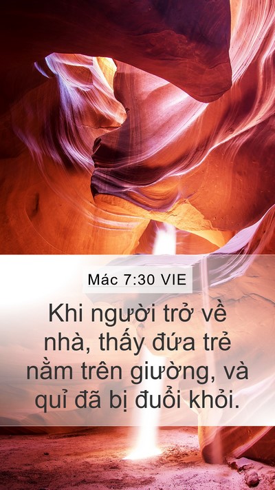 Mác 7:30 VIE Bible Verse Image