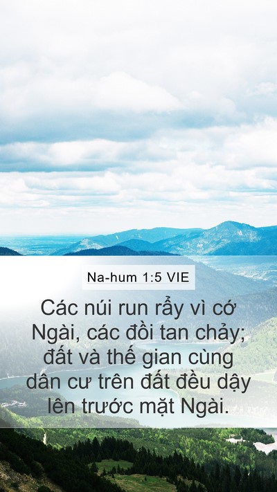 Na-hum 1:5 VIE Bible Verse Image