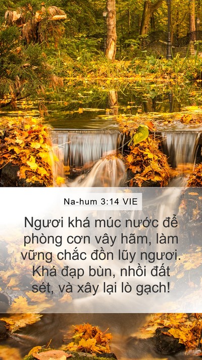 Na-hum 3:14 VIE Bible Verse Image