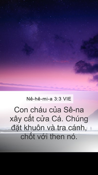 Nê-hê-mi-a 3:3 VIE Mobile Phone Wallpaper - Con cháu của Sê-na xây cất cửa Cá. - Mobile Bible Verse Wallpaper