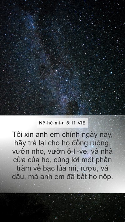 Nê-hê-mi-a 5:11 VIE Mobile Phone Wallpaper - Tôi xin anh em chính ngày nay, hãy trả - Mobile Bible Verse Wallpaper