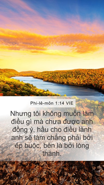 Phi-lê-môn 1:14 VIE Mobile Phone Wallpaper - Nhưng tôi không muốn làm điều gì mà - Mobile Bible Verse Wallpaper