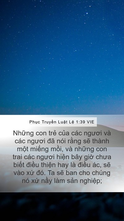 Phục Truyền Luật Lệ 1:39 VIE Bible Verse Image