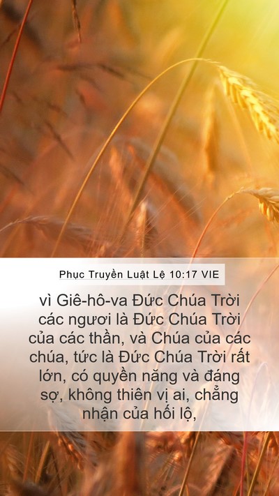 Phục Truyền Luật Lệ 10:17 VIE Bible Verse Image