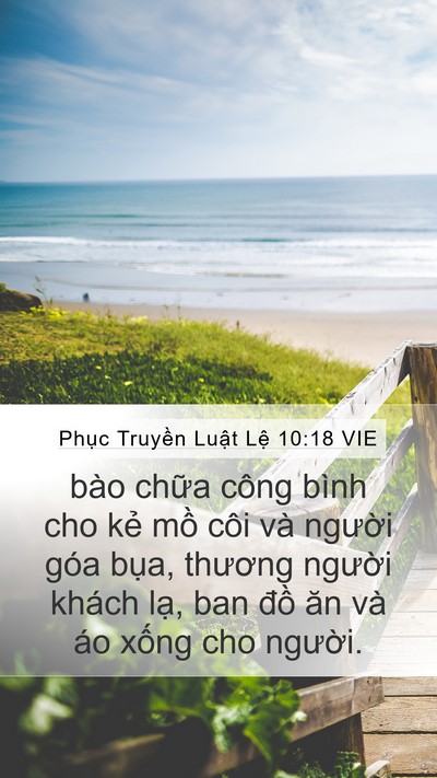 Phục Truyền Luật Lệ 10:18 VIE Bible Verse Image