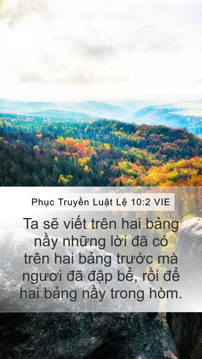 Phục Truyền Luật Lệ 10:2 VIE Mobile Phone Wallpaper - Ta sẽ viết trên hai bảng nầy những - Mobile Bible Verse Wallpaper
