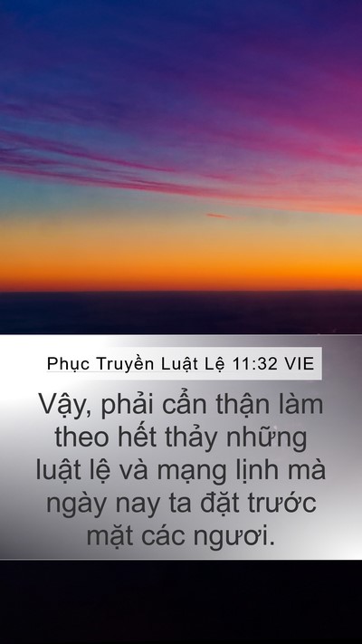 Phục Truyền Luật Lệ 11:32 VIE Bible Verse Image