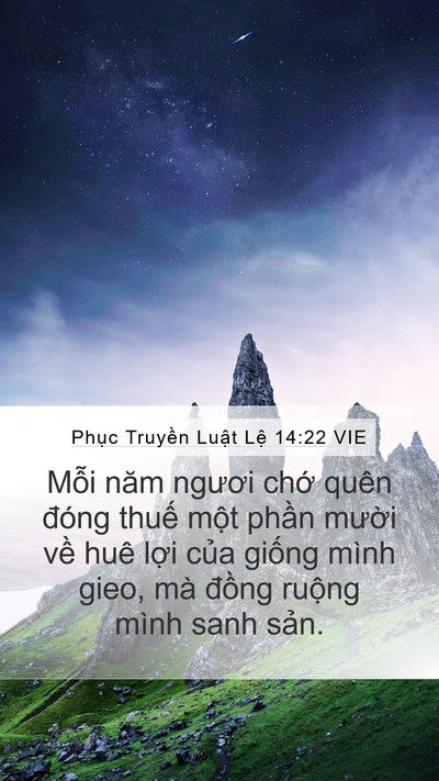 Phục Truyền Luật Lệ 14:22 VIE Bible Verse Image