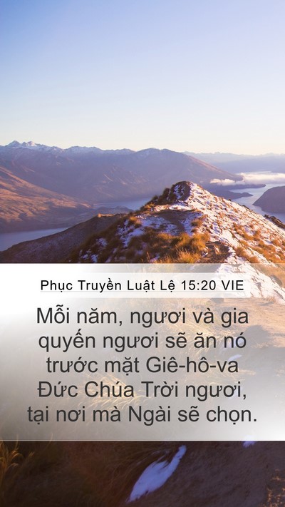 Phục Truyền Luật Lệ 15:20 VIE Bible Verse Image