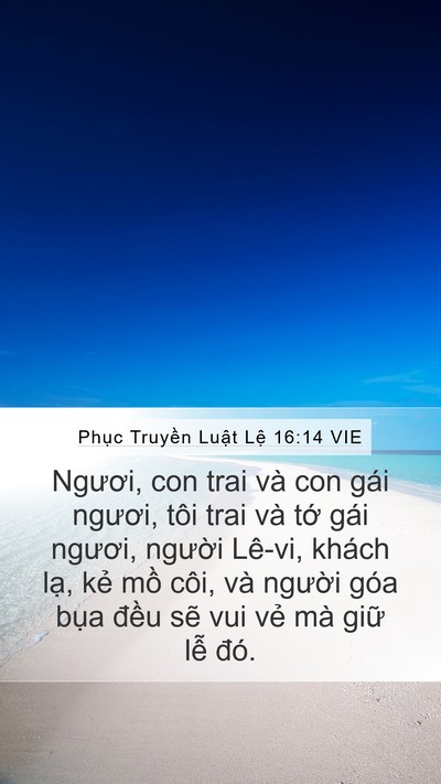 Phục Truyền Luật Lệ 16:14 VIE Bible Verse Image