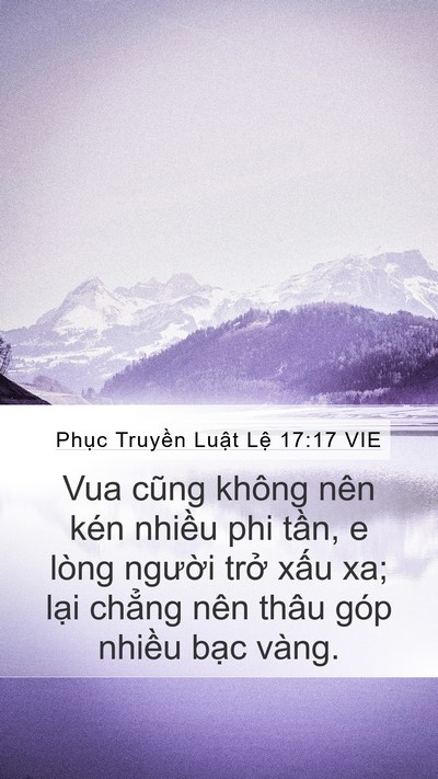 Phục Truyền Luật Lệ 17:17 VIE Bible Verse Image