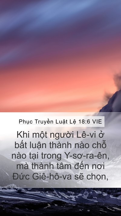 Phục Truyền Luật Lệ 18:6 VIE Bible Verse Image