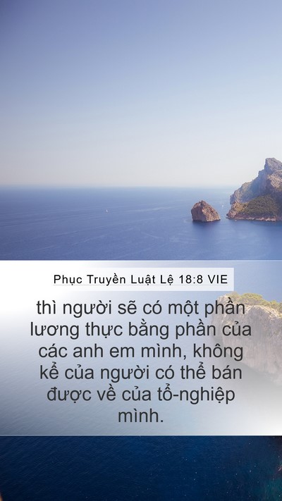 Phục Truyền Luật Lệ 18:8 VIE Mobile Phone Wallpaper - thì người sẽ có một phần lương - Mobile Bible Verse Wallpaper