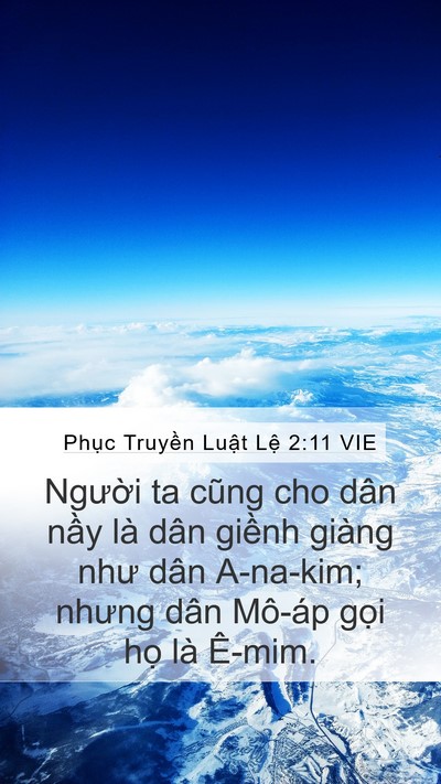 Phục Truyền Luật Lệ 2:11 VIE Bible Verse Image