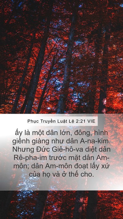 Phục Truyền Luật Lệ 2:21 VIE Bible Verse Image