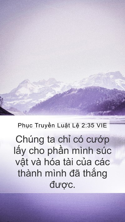 Phục Truyền Luật Lệ 2:35 VIE Bible Verse Image