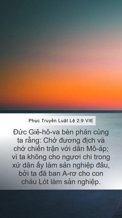 Phục Truyền Luật Lệ 2:9 VIE Bible Verse Image