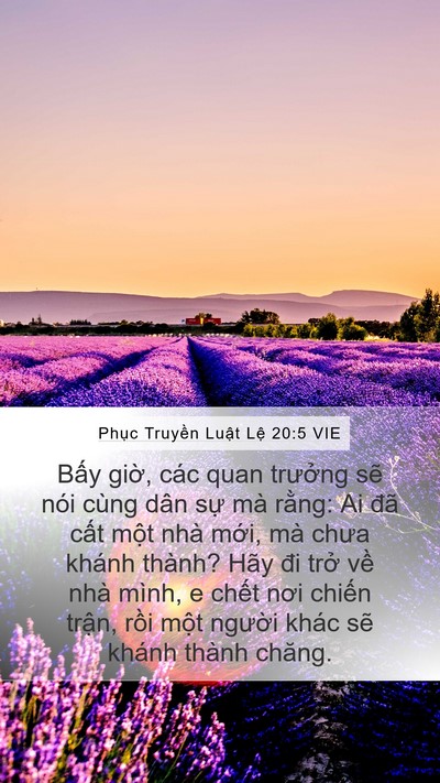 Phục Truyền Luật Lệ 20:5 VIE Bible Verse Image