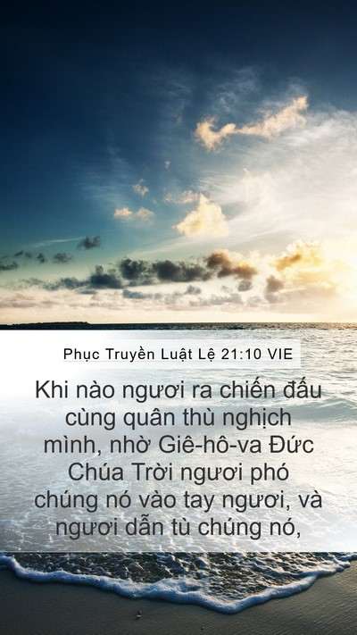 Phục Truyền Luật Lệ 21:10 VIE Mobile Phone Wallpaper - Khi nào ngươi ra chiến đấu cùng quân - Mobile Bible Verse Wallpaper
