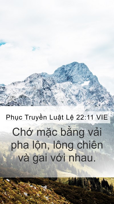 Phục Truyền Luật Lệ 22:11 VIE Bible Verse Image