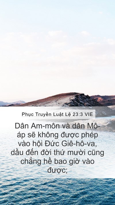 Phục Truyền Luật Lệ 23:3 VIE Bible Verse Image