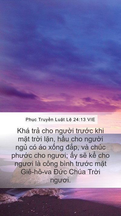 Phục Truyền Luật Lệ 24:13 VIE Bible Verse Image