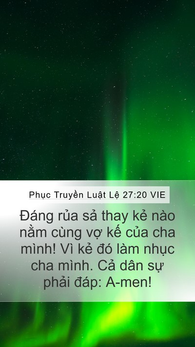 Phục Truyền Luật Lệ 27:20 VIE Bible Verse Image