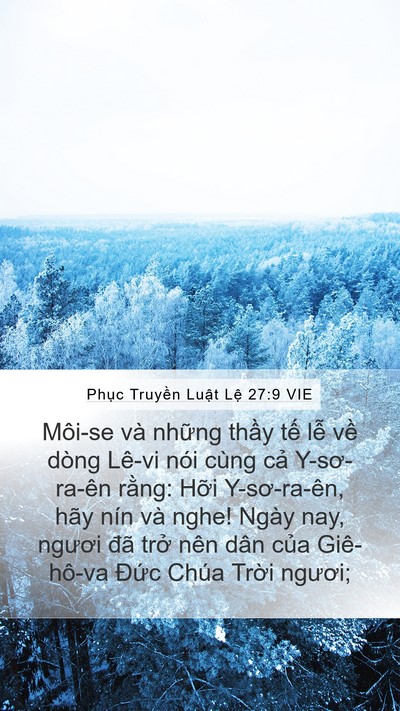Phục Truyền Luật Lệ 27:9 VIE Mobile Phone Wallpaper - Môi-se và những thầy tế lễ về dòng - Mobile Bible Verse Wallpaper
