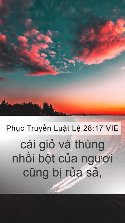 Phục Truyền Luật Lệ 28:17 VIE Mobile Phone Wallpaper - cái giỏ và thùng nhồi bột của ngươi - Mobile Bible Verse Wallpaper