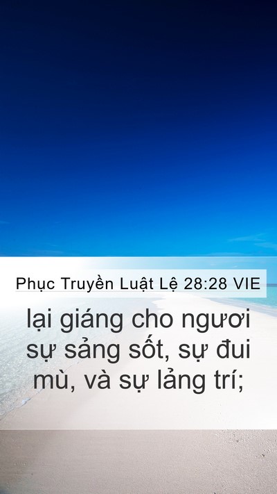 Phục Truyền Luật Lệ 28:28 VIE Bible Verse Image